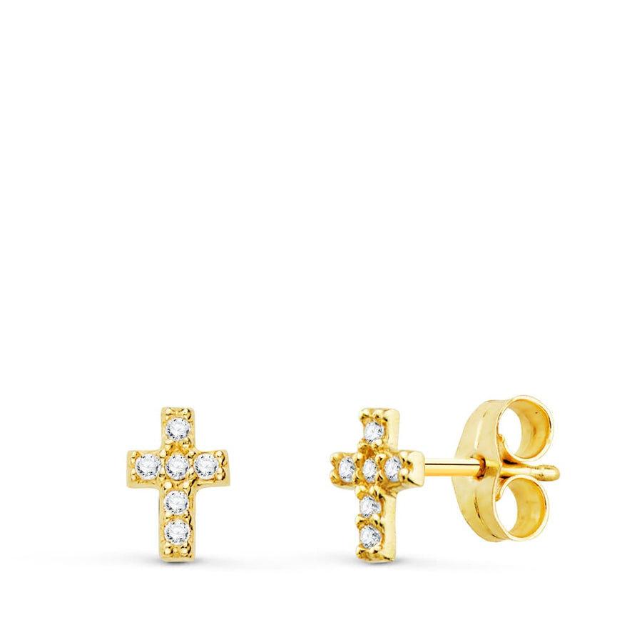 Aretes Cruz con Diamantes