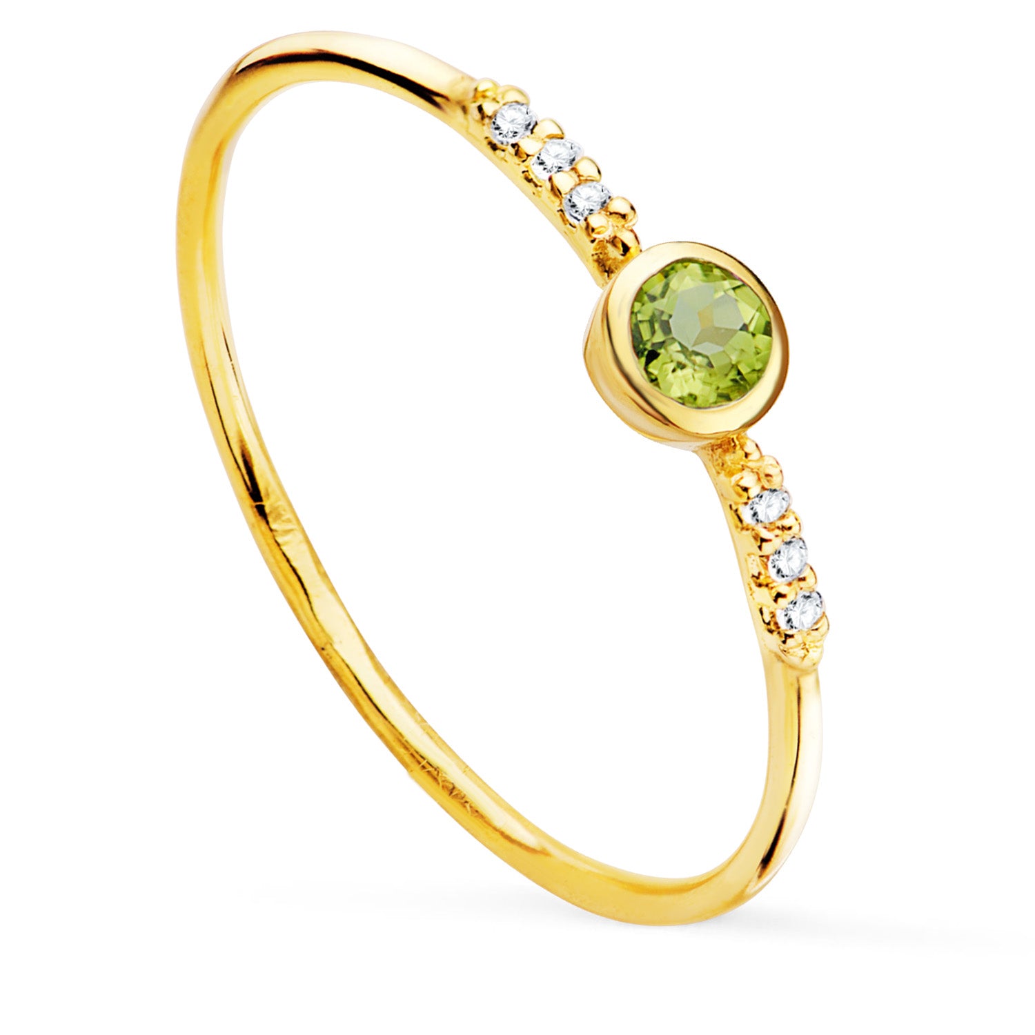 Anillo Marie con Peridoto corte redondo y Diamantes