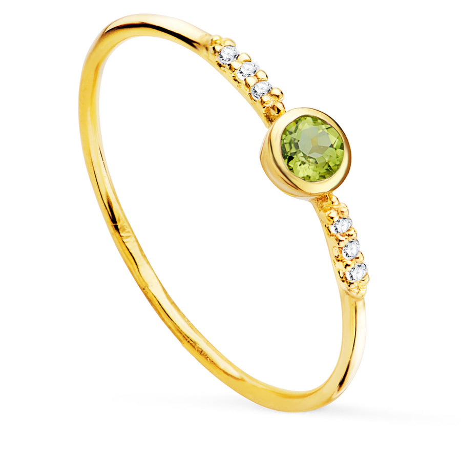 Anillo Marie con Peridoto corte redondo y Diamantes