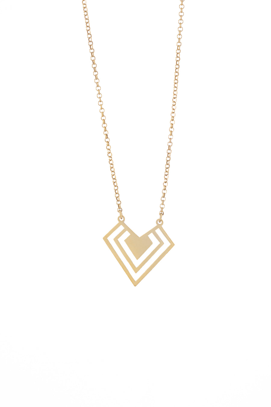 Collar Corazón Geométrico gold