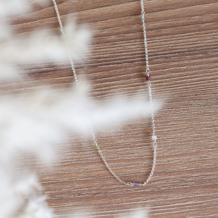 Collar Osiris Mix Gemas silver
