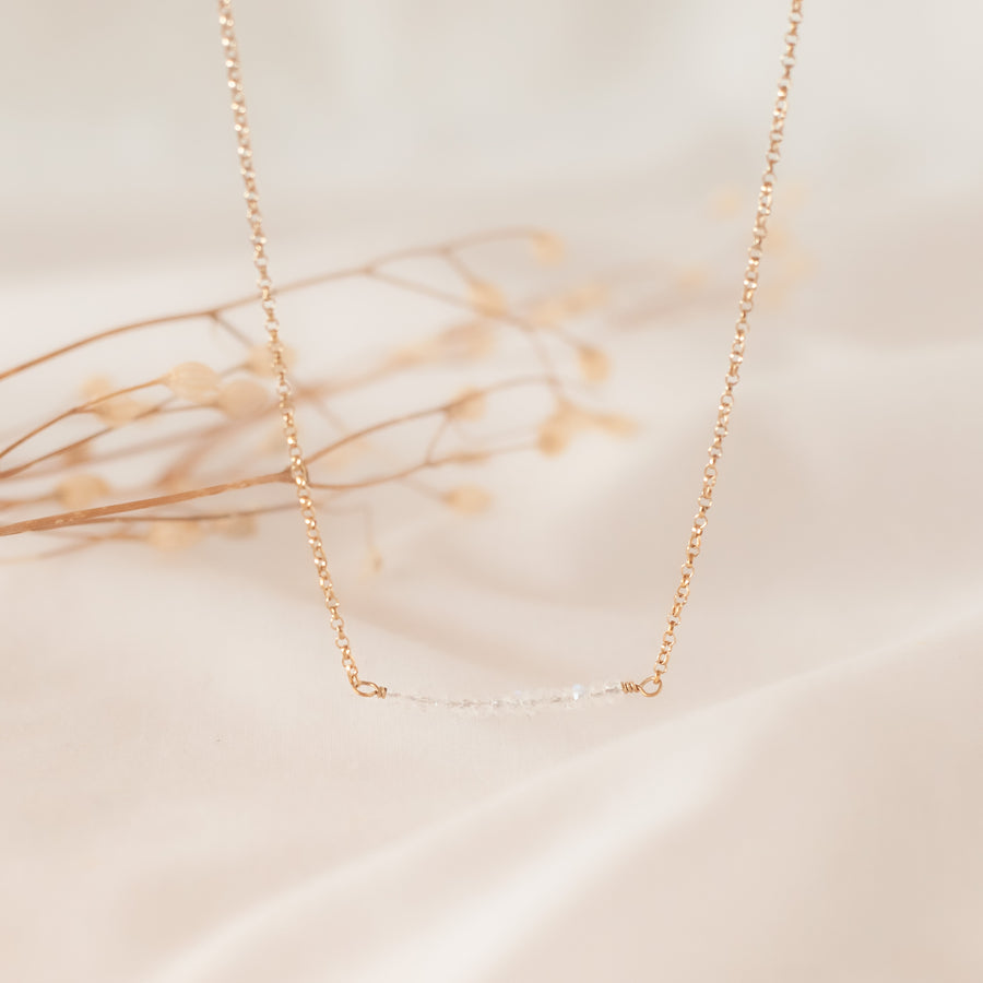Collar Tania piedra luna gold