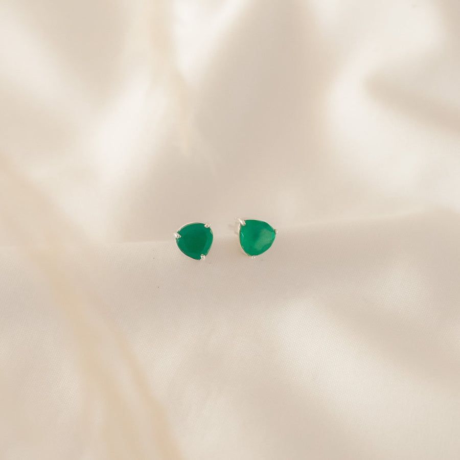 Aretes Letizia Ónix verde silver