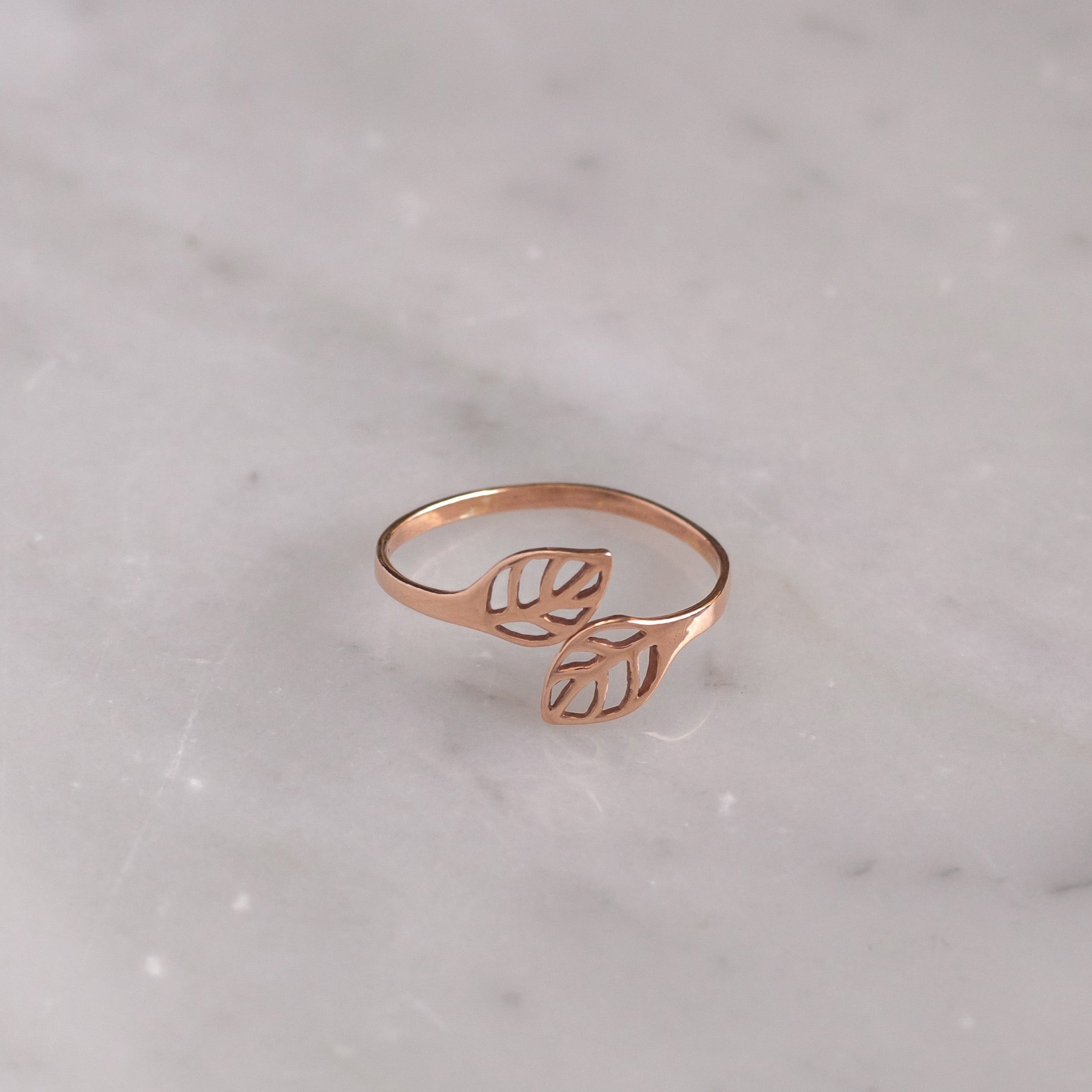 Anillo Hojas rose gold