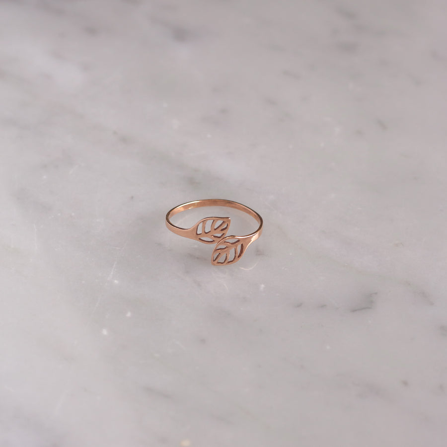 Anillo Hojas rose gold