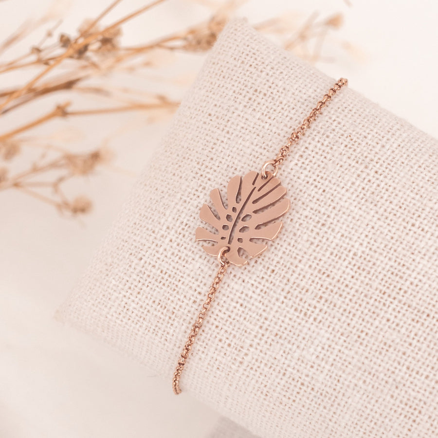 Pulsera Monstera rose gold