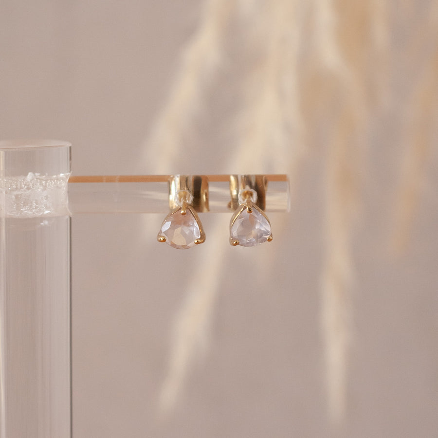 Aretes Letizia Cuarzo rosa gold