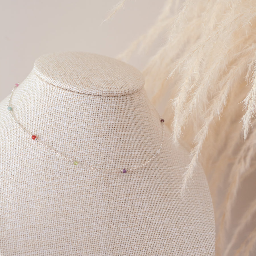 Collar Osiris Mix Gemas silver