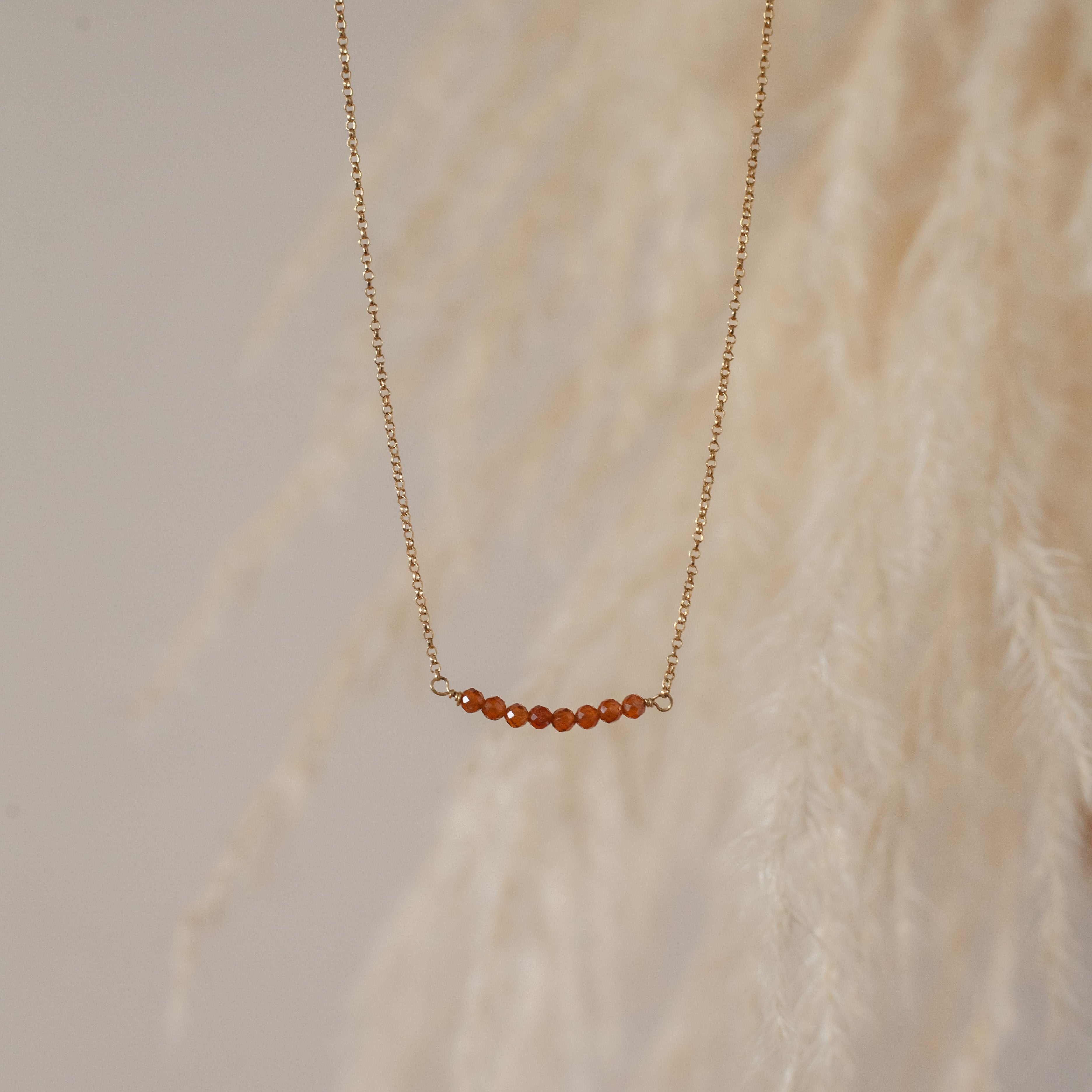 Collar Tania Granate naranja gold