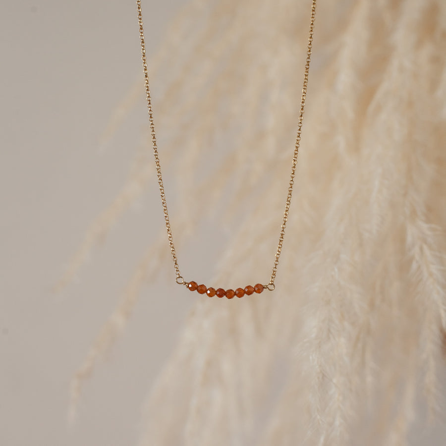 Collar Tania Granate naranja gold