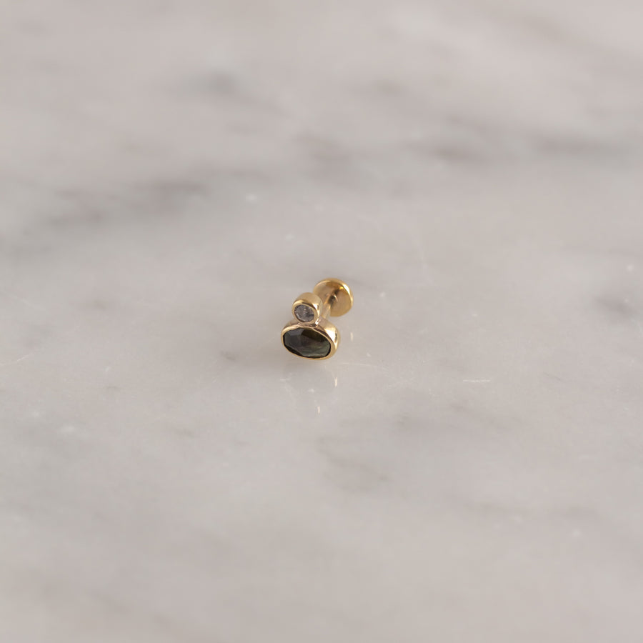 Piercing Apolline Turmalina verde gold