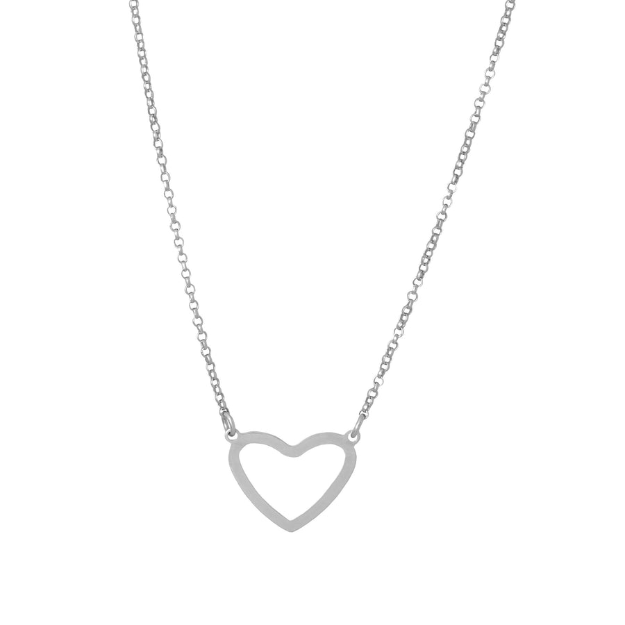 Collar Corazón Calado silver