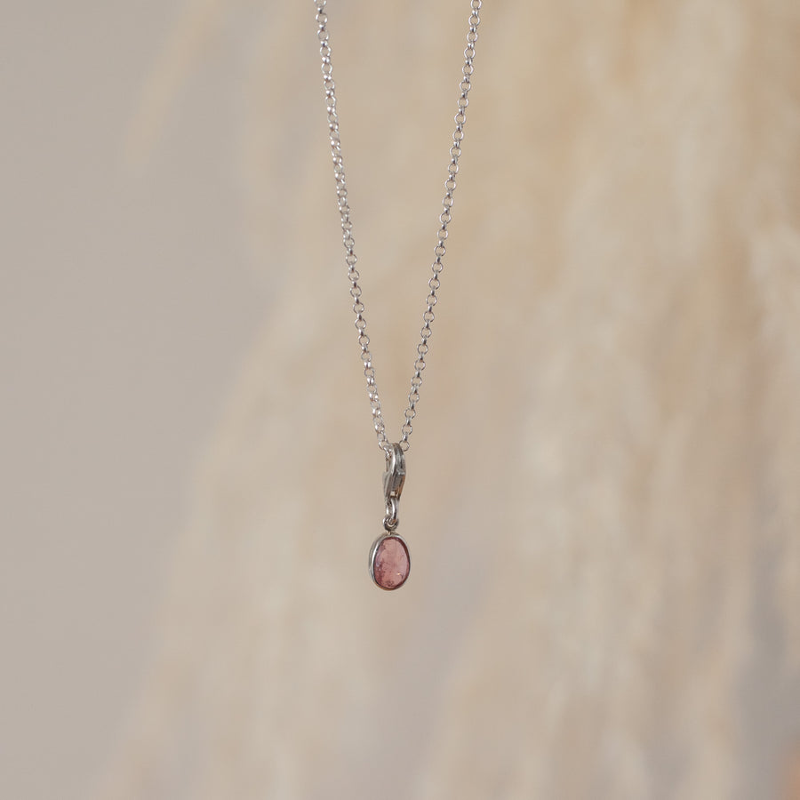 Dije Turmalina rosa silver