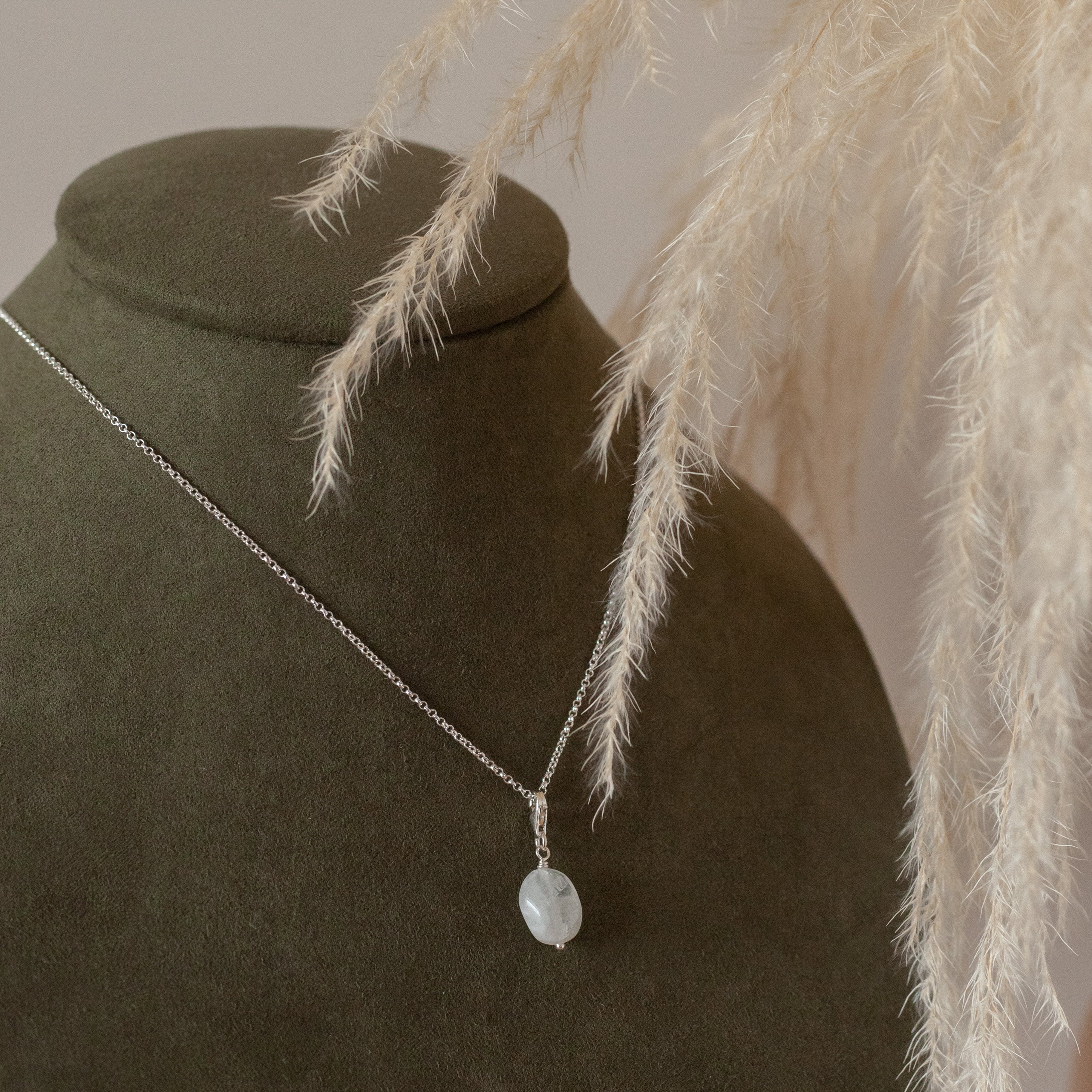 Dije Piedra Luna Oval silver
