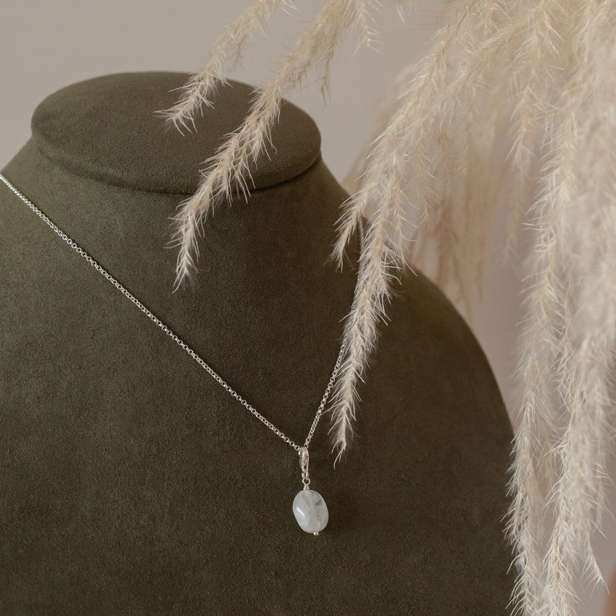 Dije Piedra Luna Oval silver