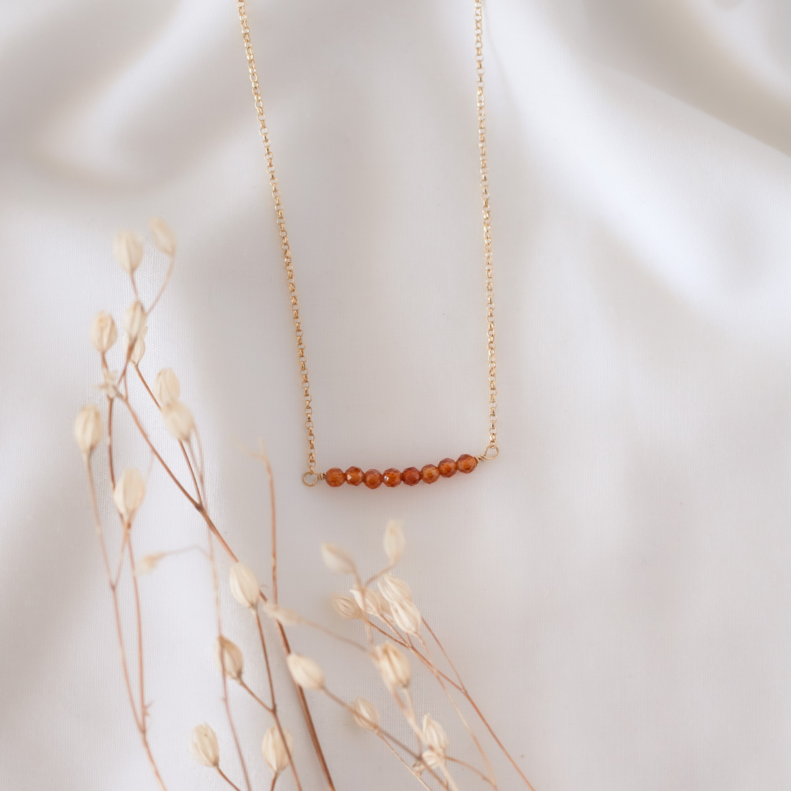Collar Tania Granate naranja gold