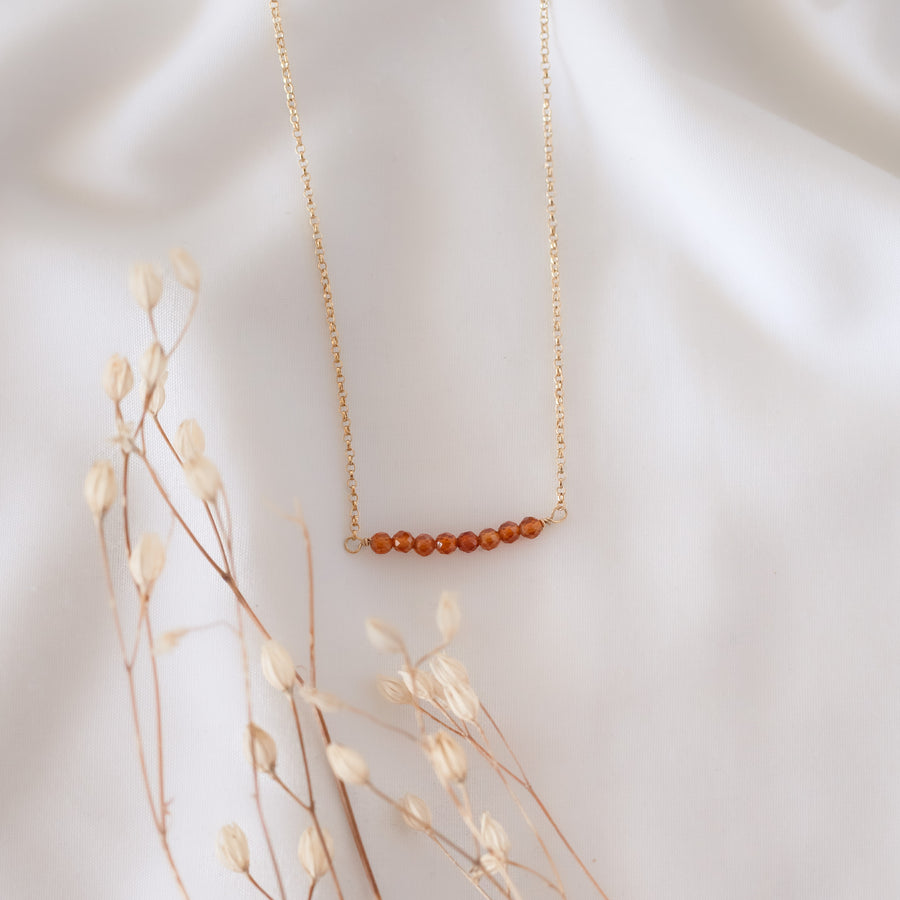 Collar Tania Granate naranja gold