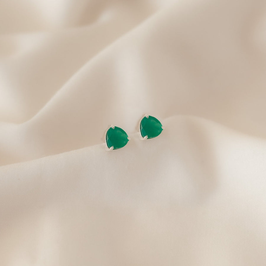 Aretes Letizia Ónix verde silver