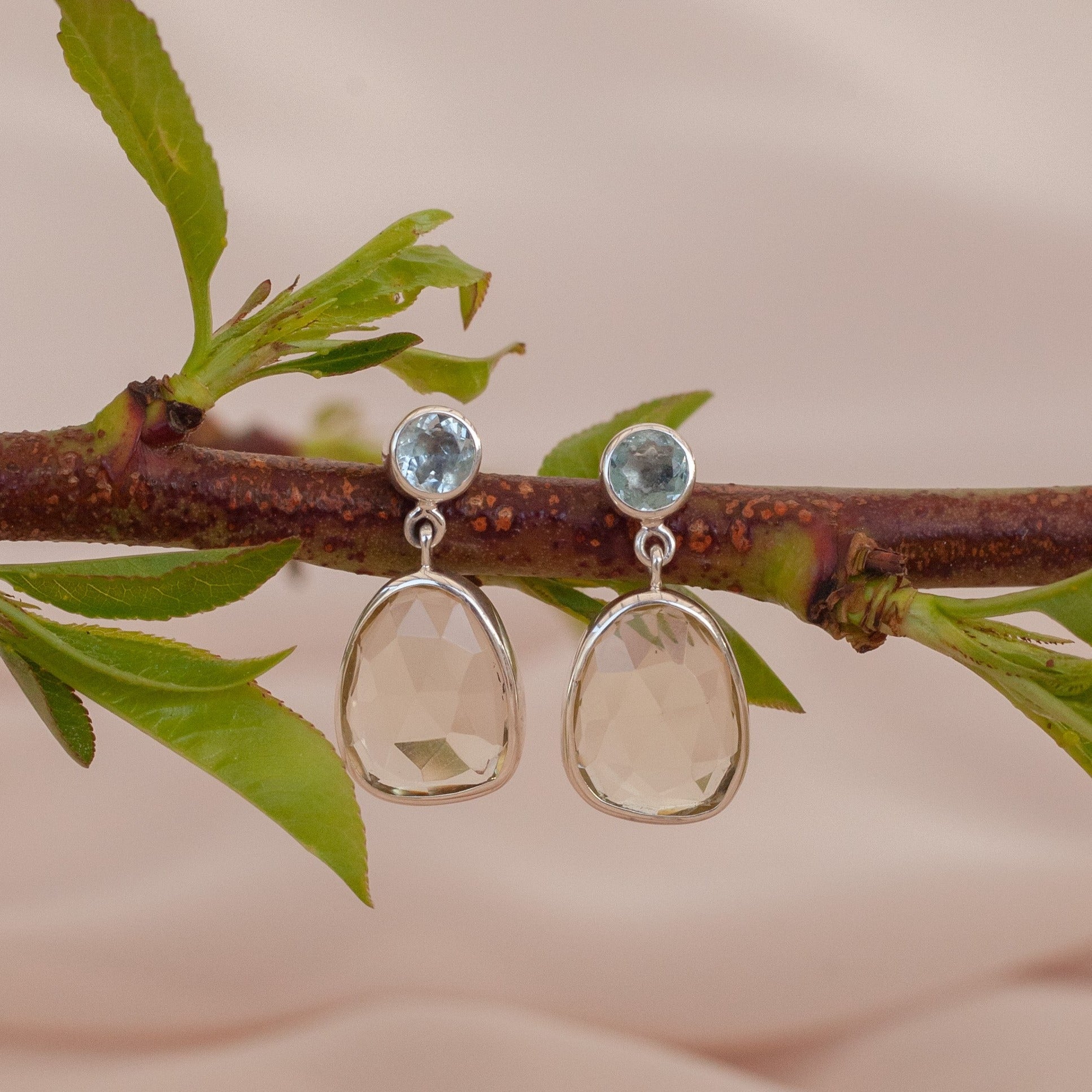 Aretes Ornella Cuarzo limón y Aguamarina silver-thumbmail-1