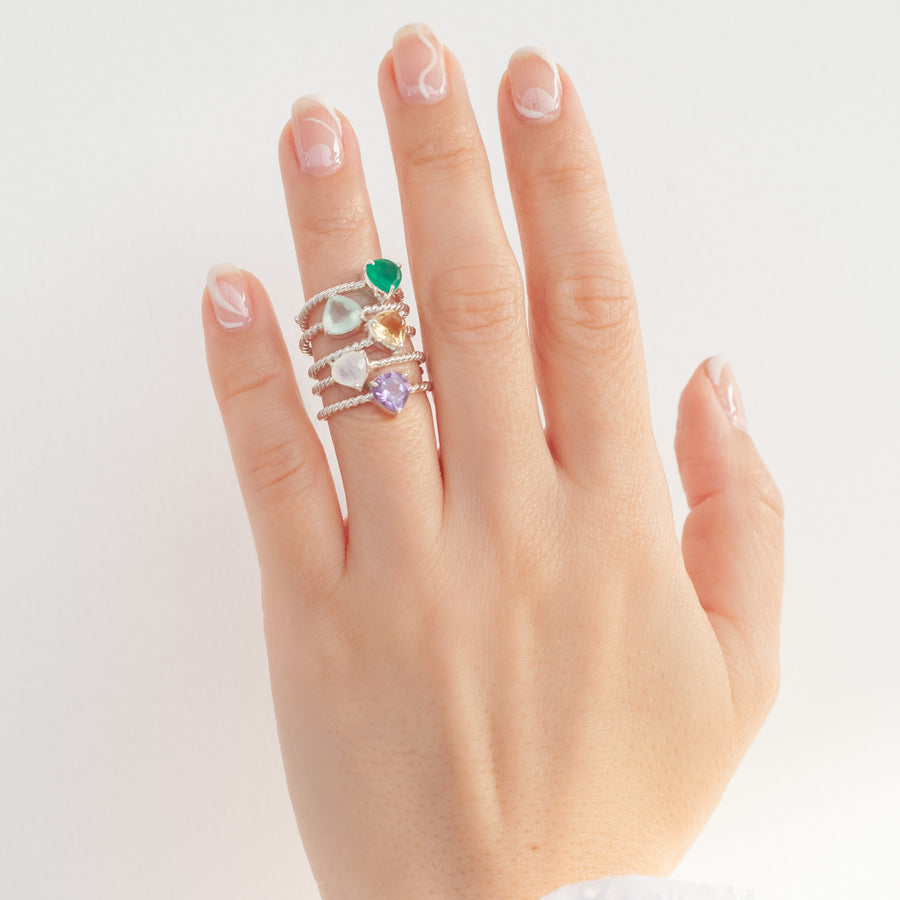 Anillo Letizia Citrino silver