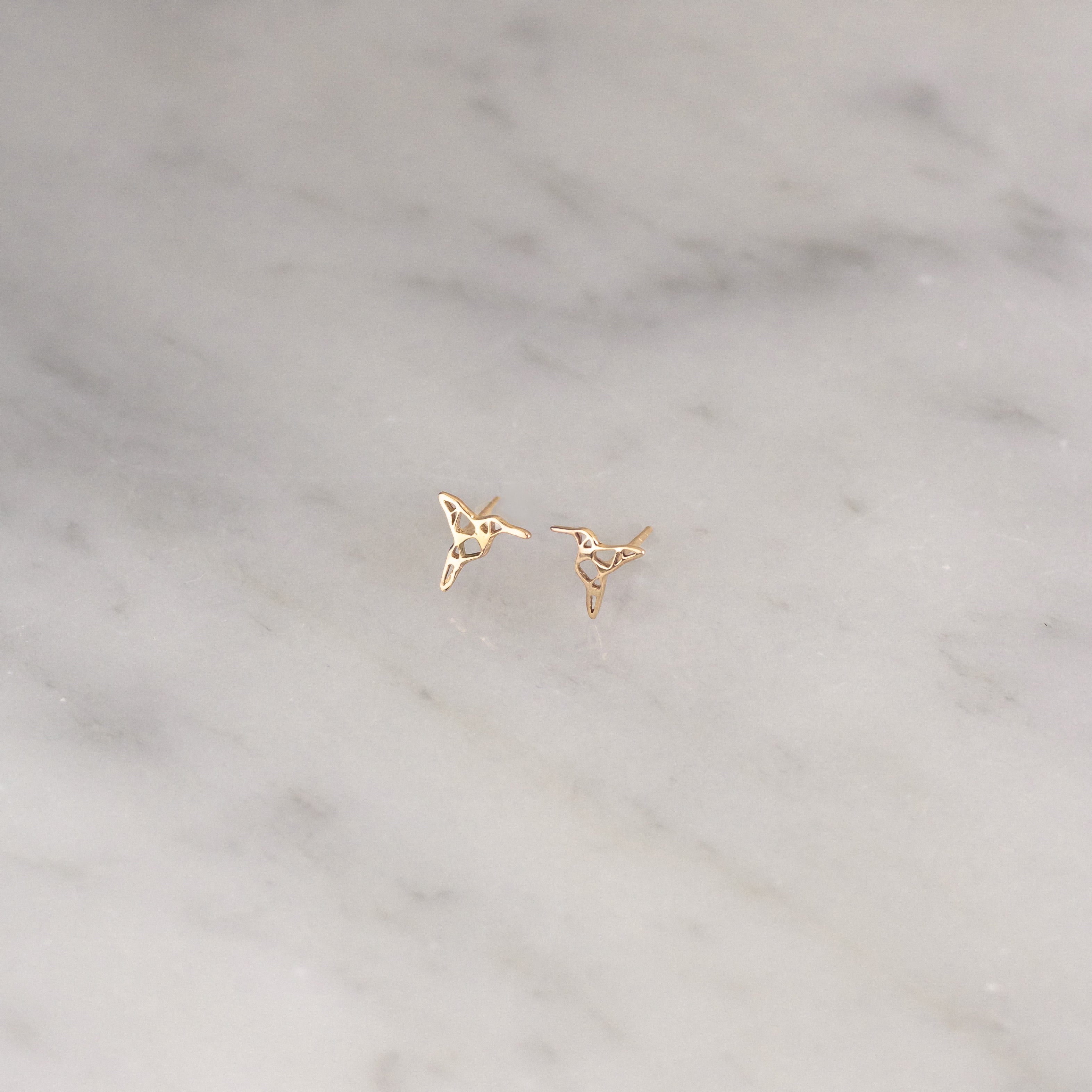 Aretes Colibrí Origami