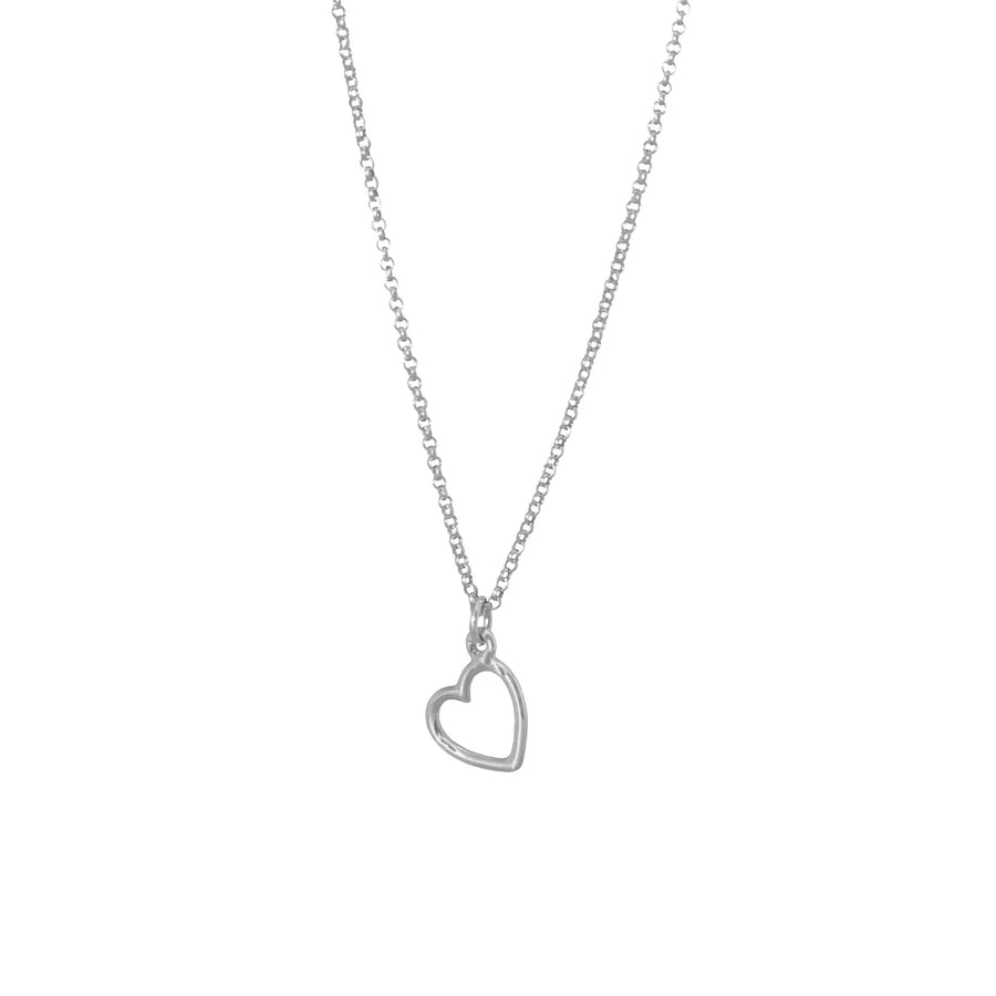 Collar Corazón Calado pequeño silver