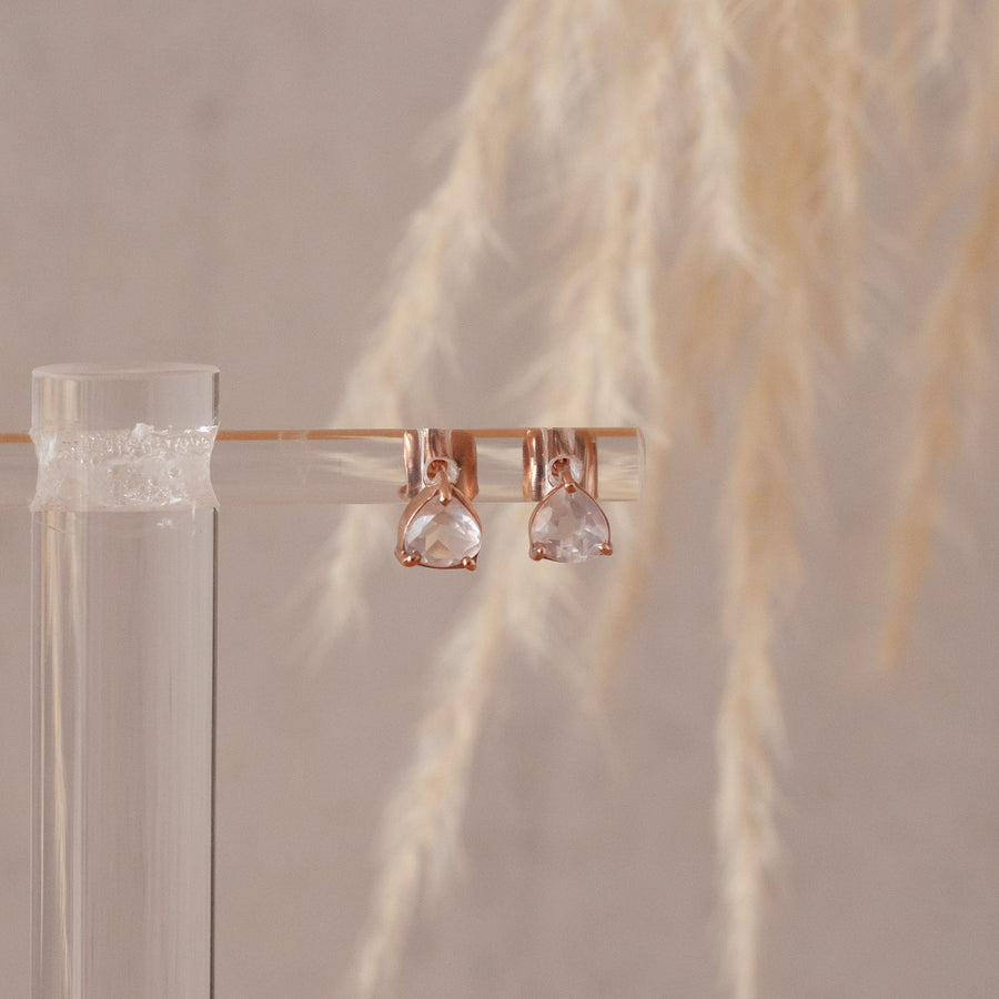 Aretes Letizia Cuarzo rosa rose gold