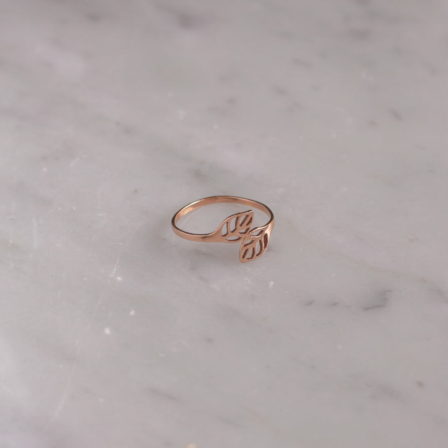 Anillo Hojas rose gold