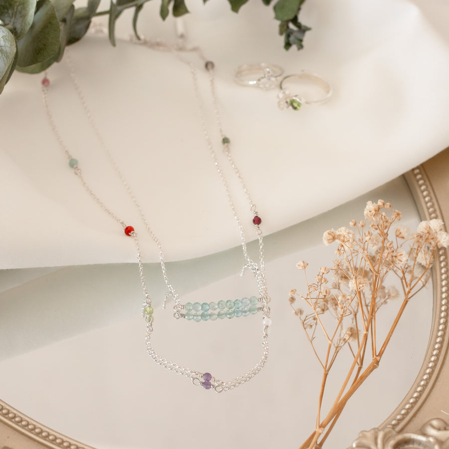 Collar Osiris Mix Gemas silver