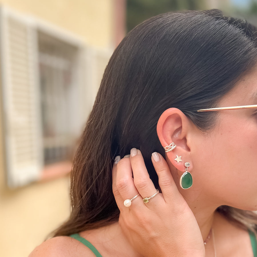 Aretes Ornella Ónix verde silver