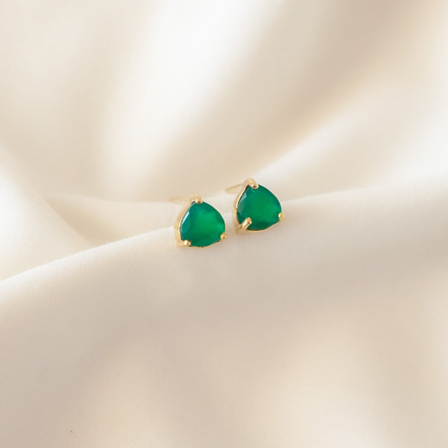 Aretes Letizia Ónix verde gold