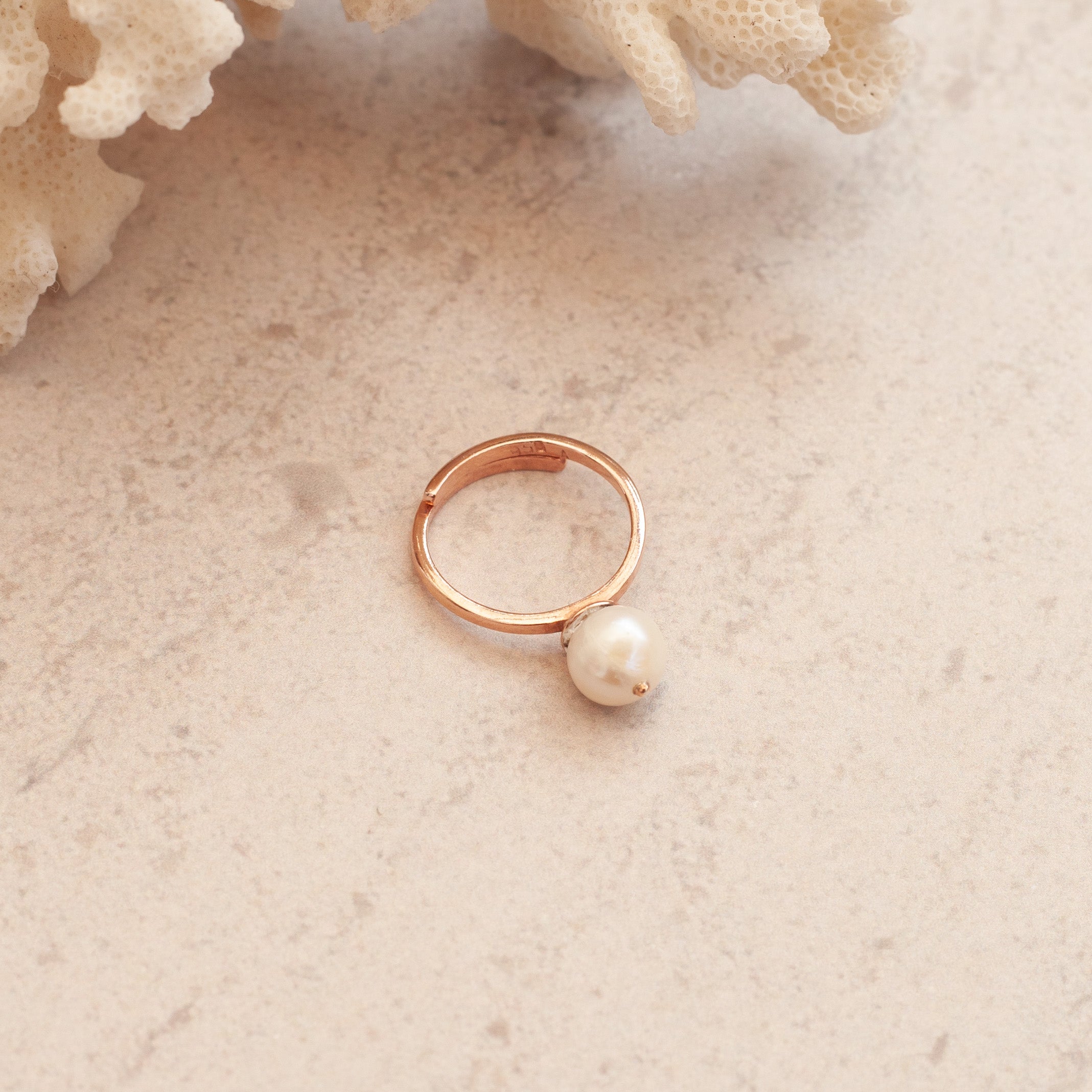 Anillo Amaia regulable con Perlas rose gold