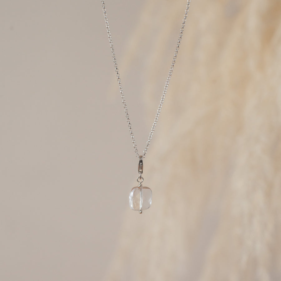 Dije Cuarzo Cristal Cojín silver