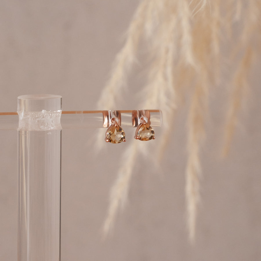 Aretes Letizia Citrino rose gold