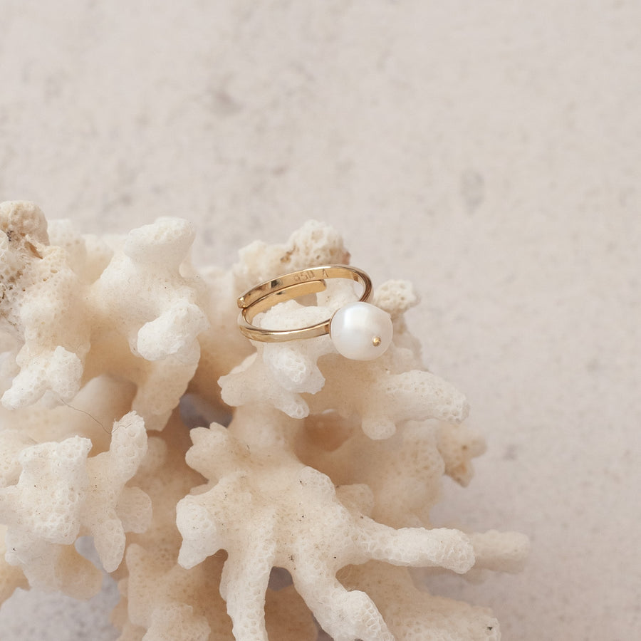 Anillo Amaia regulable con Perlas gold