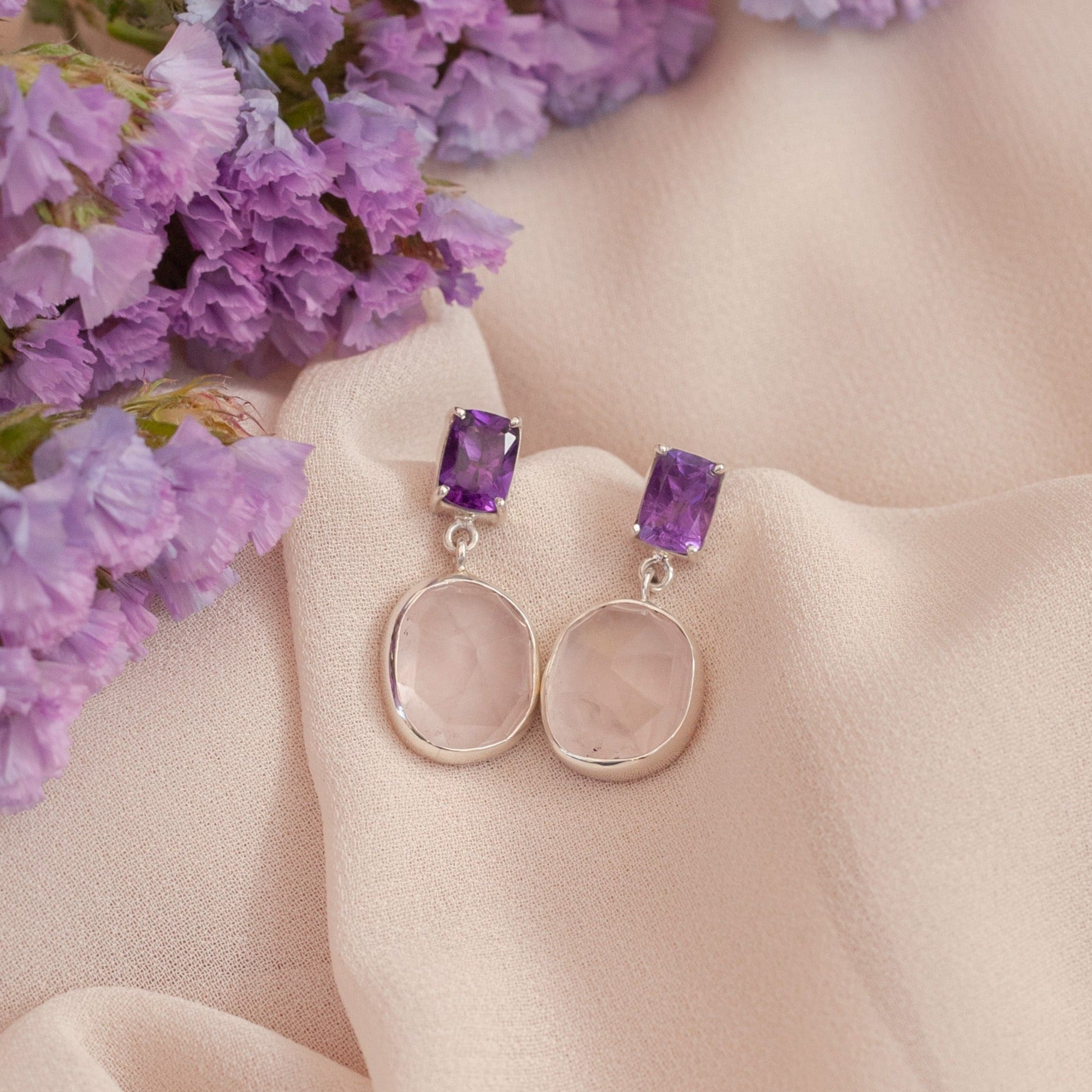 Aretes Antonella con Amatista y Cuarzo Rosa-thumbmail-4