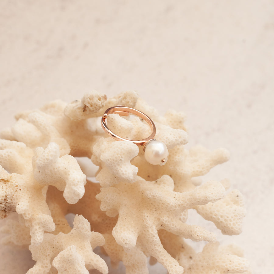 Anillo Amaia regulable con Perlas rose gold