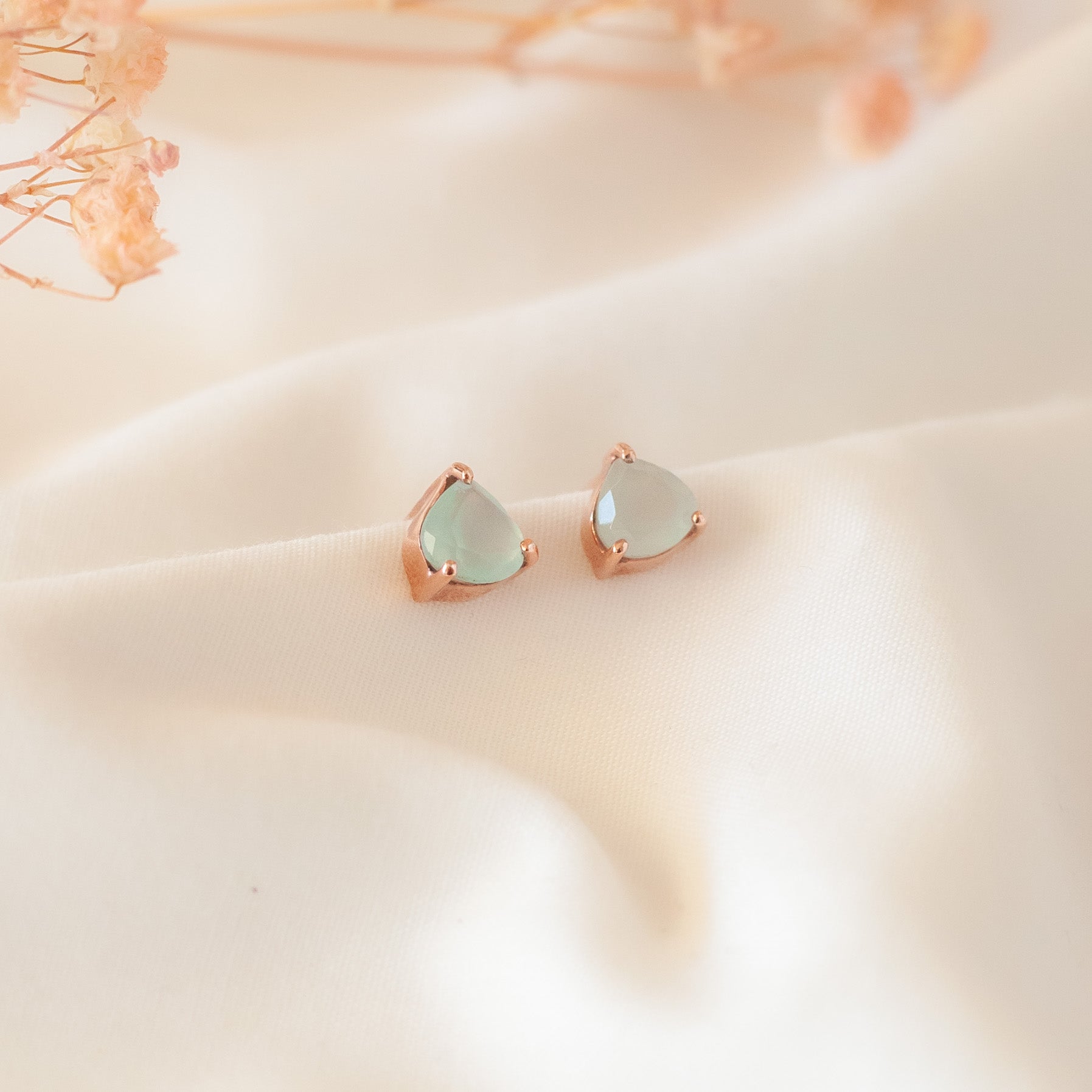 Aretes Letizia Ónix Aqua rose gold