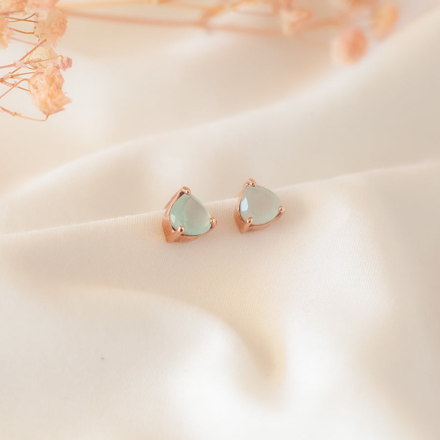 Aretes Letizia Ónix Aqua rose gold
