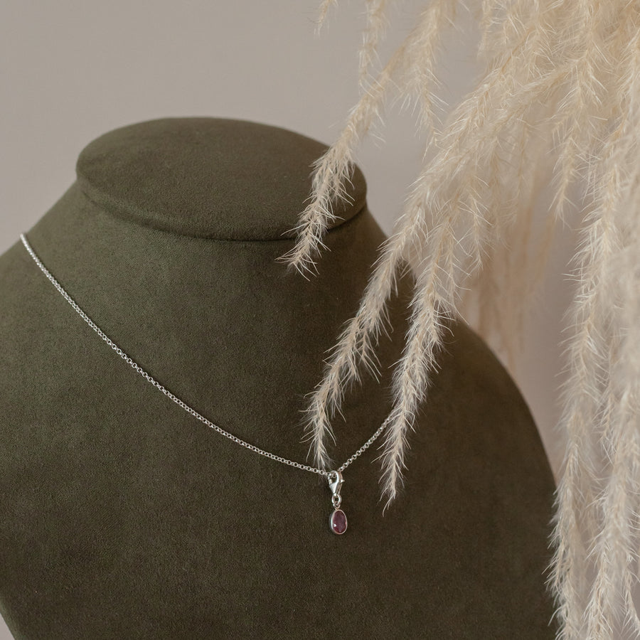 Dije Turmalina rosa silver