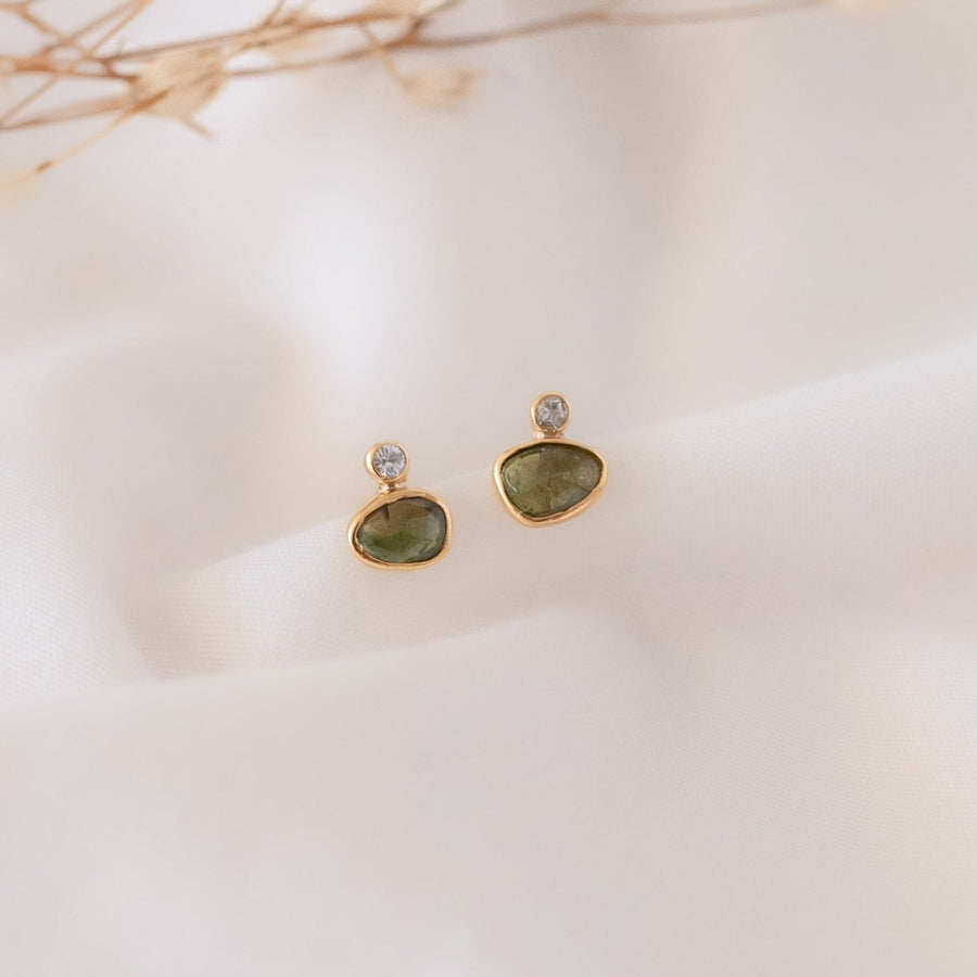 Aretes Apolline Turmalina verde gold