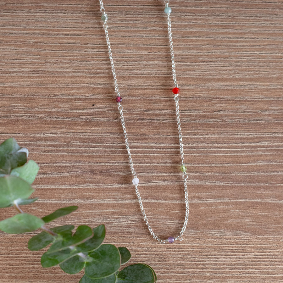 Collar Osiris Mix Gemas silver