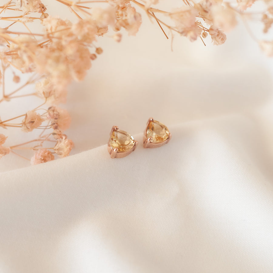 Aretes Letizia Citrino rose gold