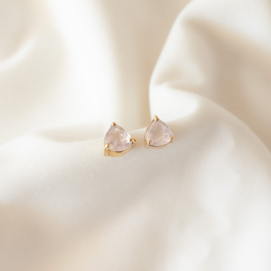 Aretes Letizia Cuarzo rosa gold