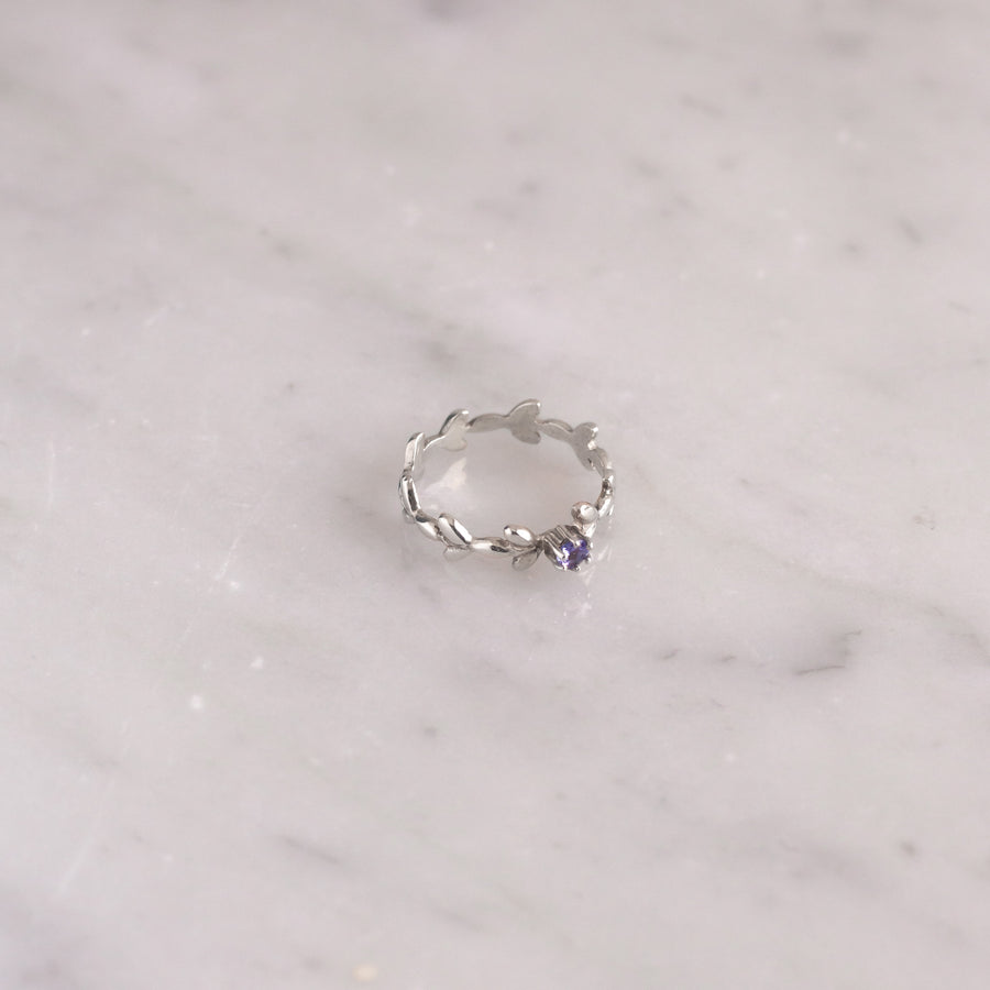 Anillo Aletheia con piedra Tanzanita silver