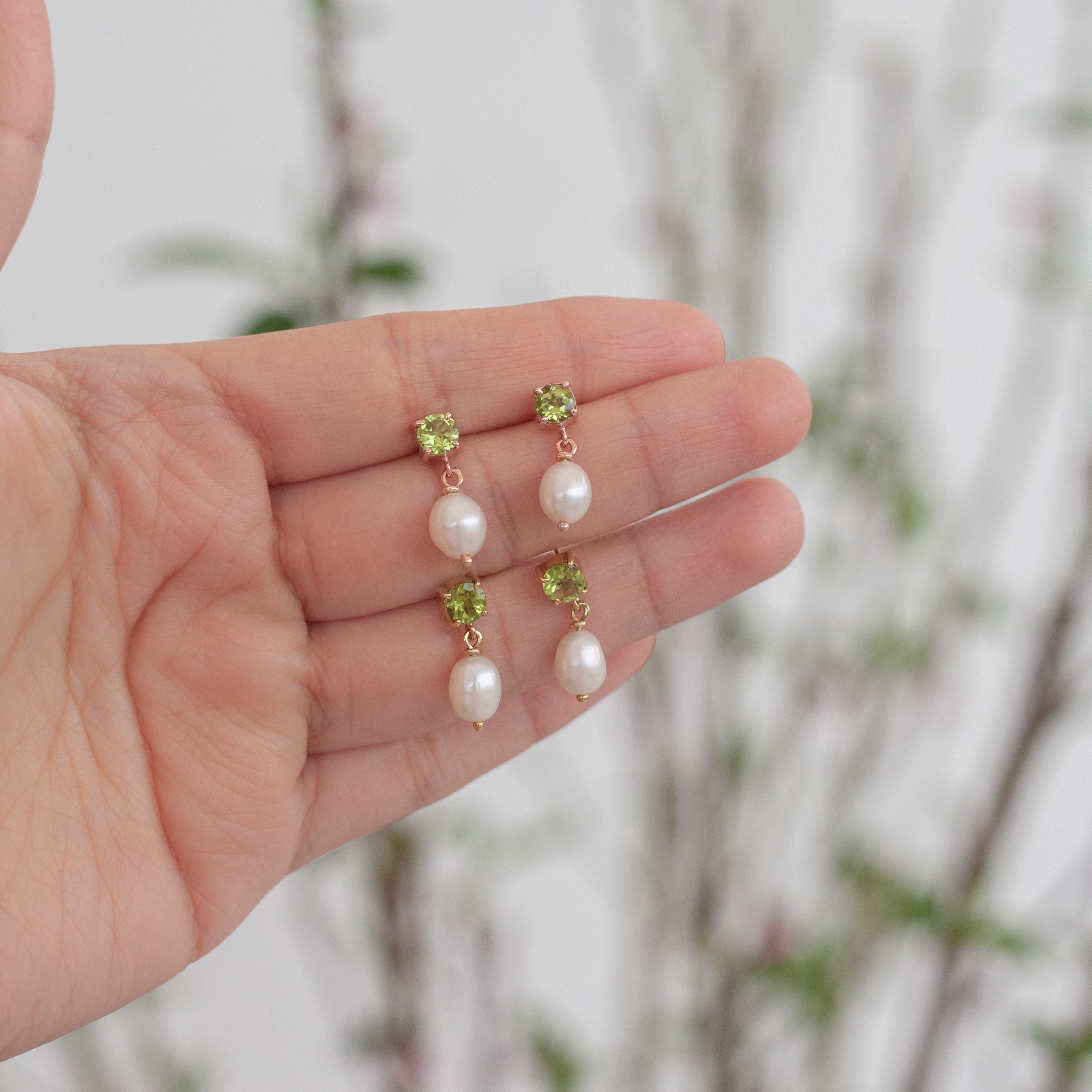 Aretes Giordana Peridoto y Perla rose gold-thumbmail-4