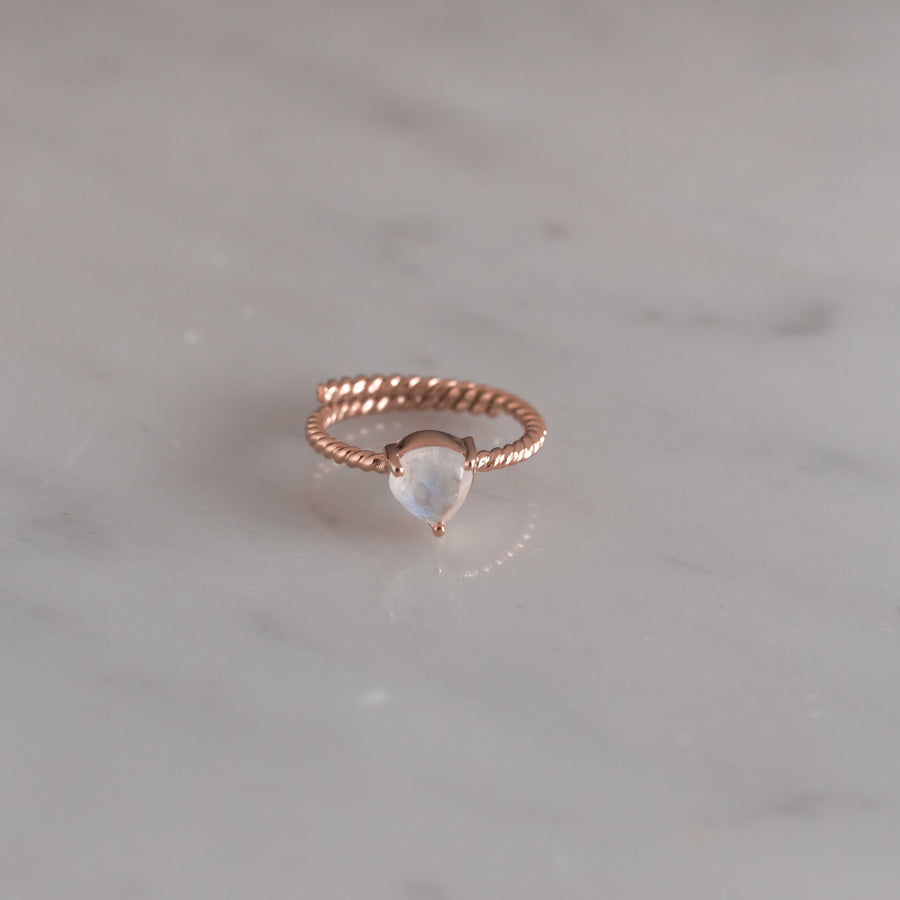 Anillo Letizia Piedra Luna rose gold