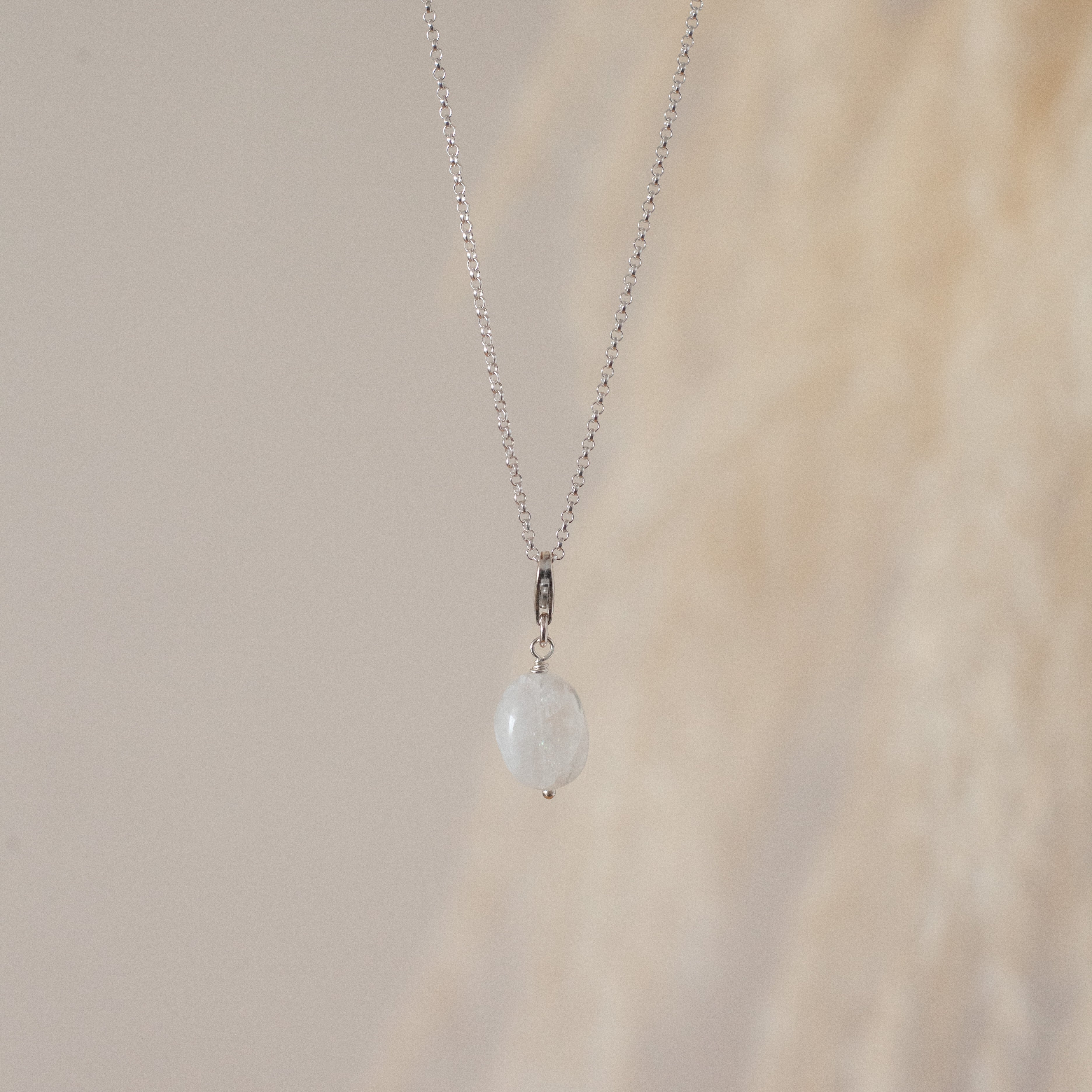 Dije Piedra Luna Oval silver