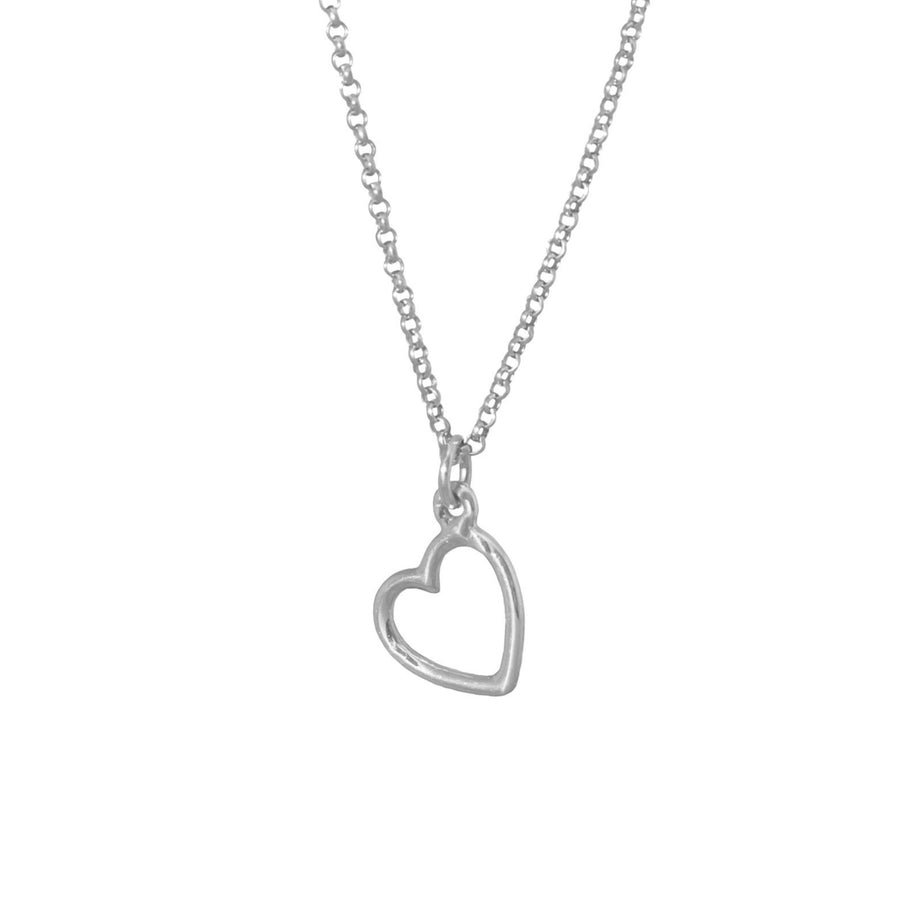 Collar Corazón Calado pequeño silver