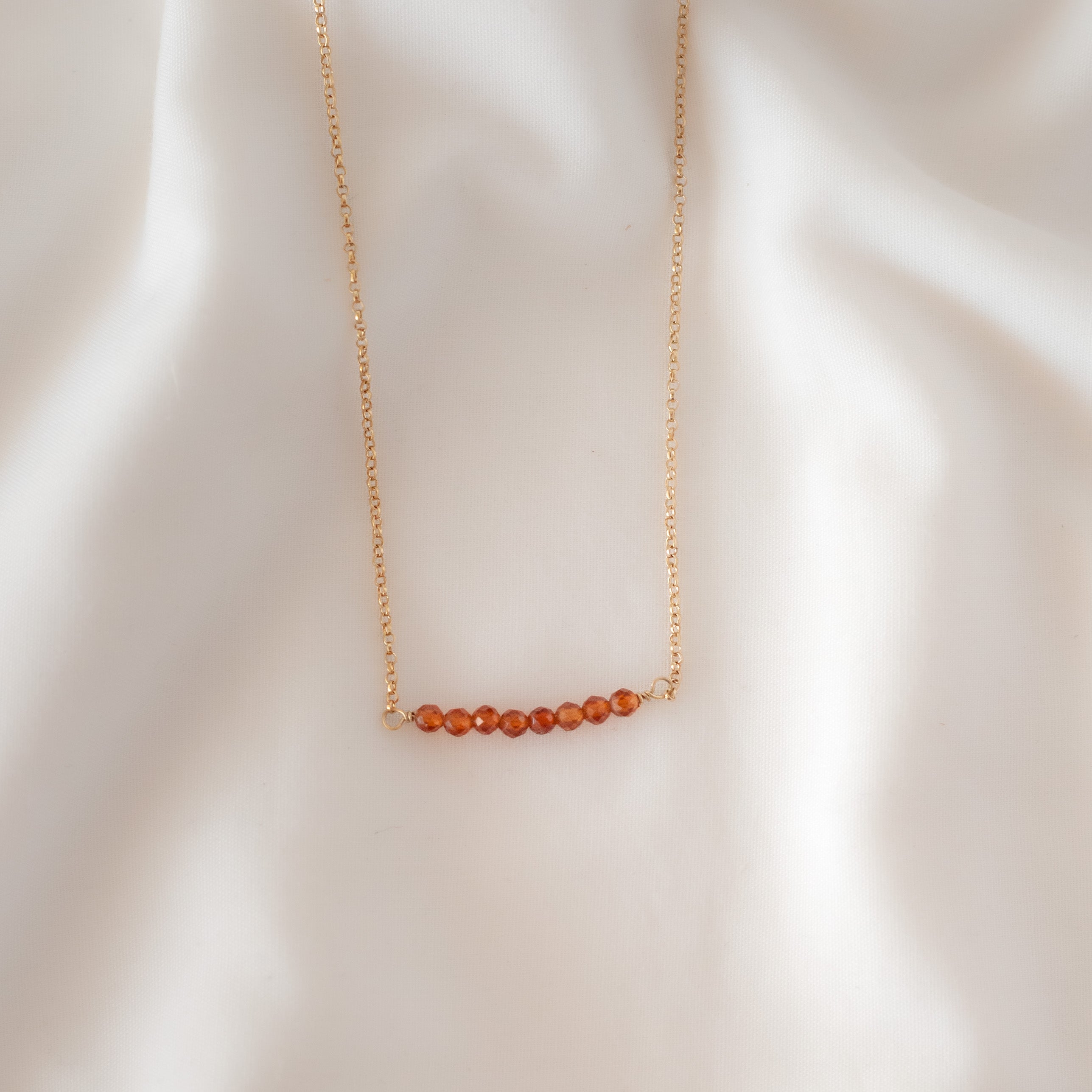 Collar Tania Granate naranja gold